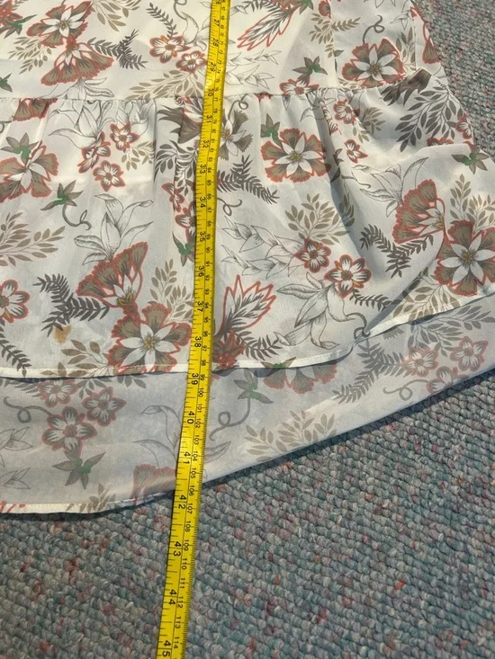 Lysse Cream Midi Dress with Rust and Sage Floral Print - Picture 8 of 9